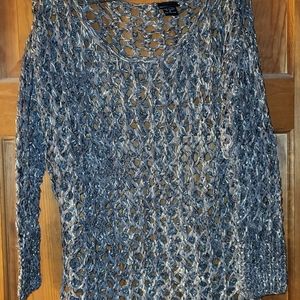 Gray with silver threading long sleeve sweater.
